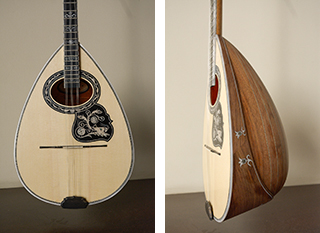 Τρίχορδο μπουζούκι από άβαφη καρυδιά