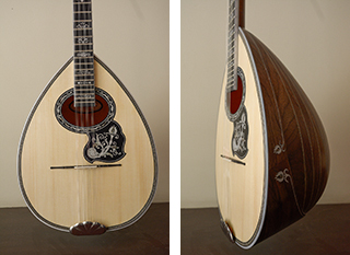 Τετράχορδο μπουζούκι από άβαφη καρυδιά