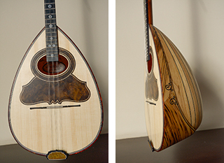 3 strings bouzouki from chestnut tree
