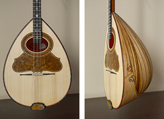 3 strings bouzouki from chestnut tree