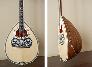 Τετράχορδο μπουζούκι από άβαφη καρυδιά