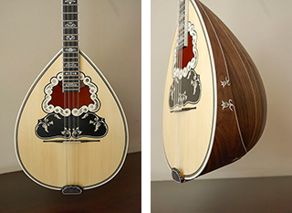 Τετράχορδο μπουζούκι από άβαφη καρυδιά