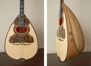3 strings bouzouki from chestnut tree