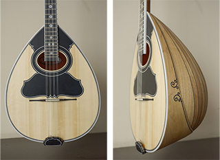 4 strings bouzouki from chestnut tree